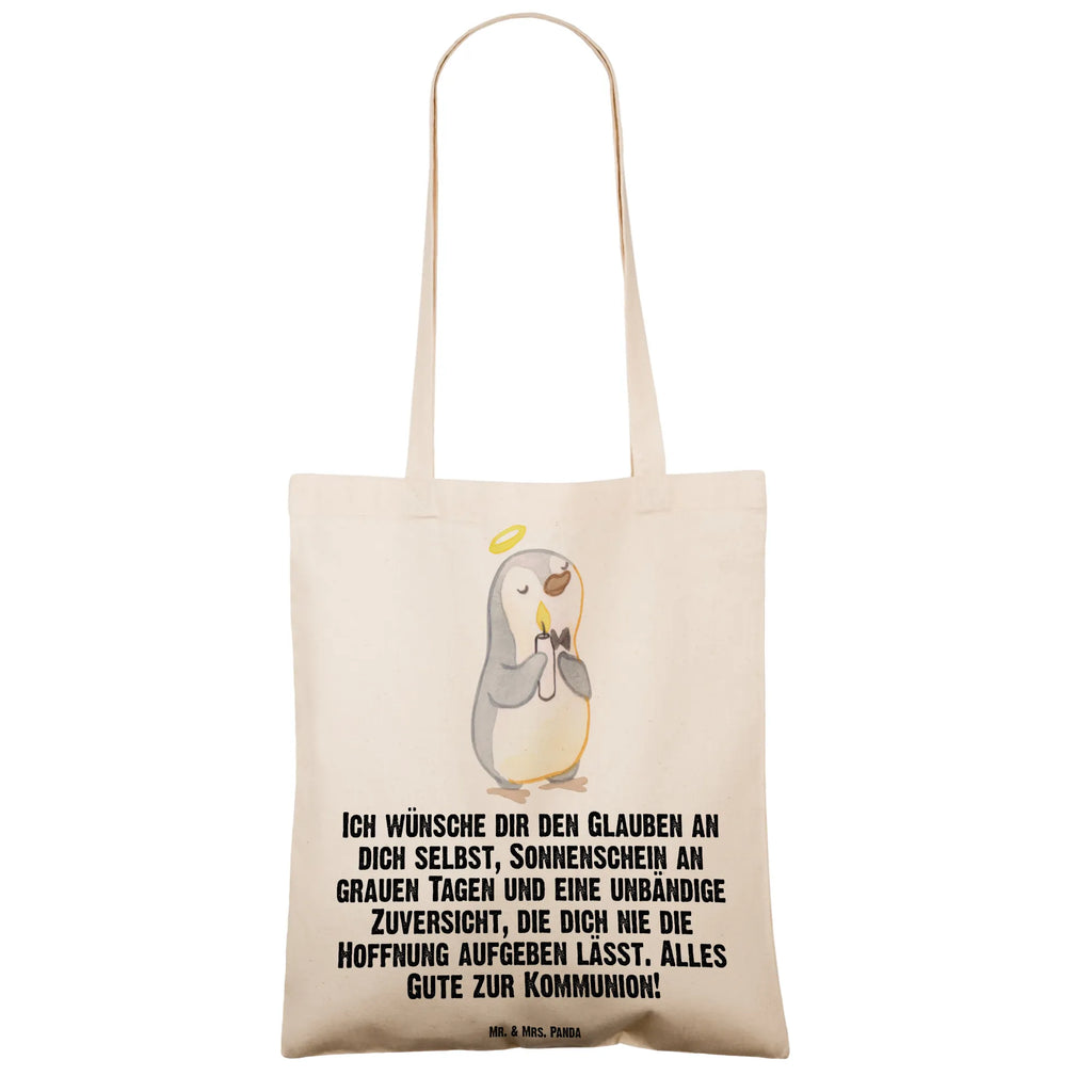 Tragetasche Pinguin Kommunion Beuteltasche, Beutel, Einkaufstasche, Jutebeutel, Stoffbeutel, Tasche, Shopper, Umhängetasche, Strandtasche, Schultertasche, Stofftasche, Tragetasche, Badetasche, Jutetasche, Einkaufstüte, Laptoptasche, Konfirmation, Kommunion, Jugendweihe, Konfirmation Geschenk, Kommunion Geschenk, Kommunion Dankeschön, Glauben, Sonnenschein