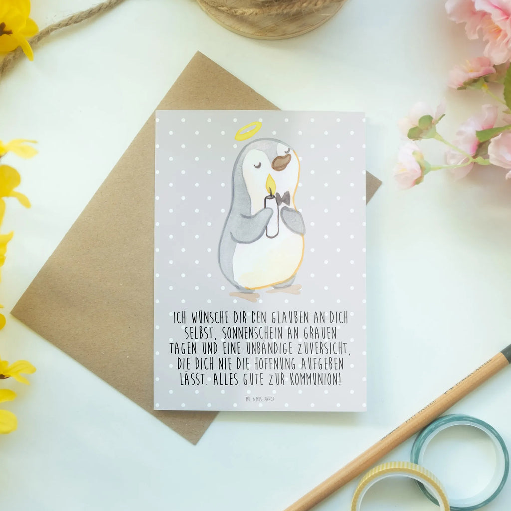 Grußkarte Pinguin Kommunion Grußkarte, Klappkarte, Einladungskarte, Glückwunschkarte, Hochzeitskarte, Geburtstagskarte, Karte, Ansichtskarten, Konfirmation, Kommunion, Jugendweihe, Konfirmation Geschenk, Kommunion Geschenk, Kommunion Dankeschön, Glauben, Sonnenschein