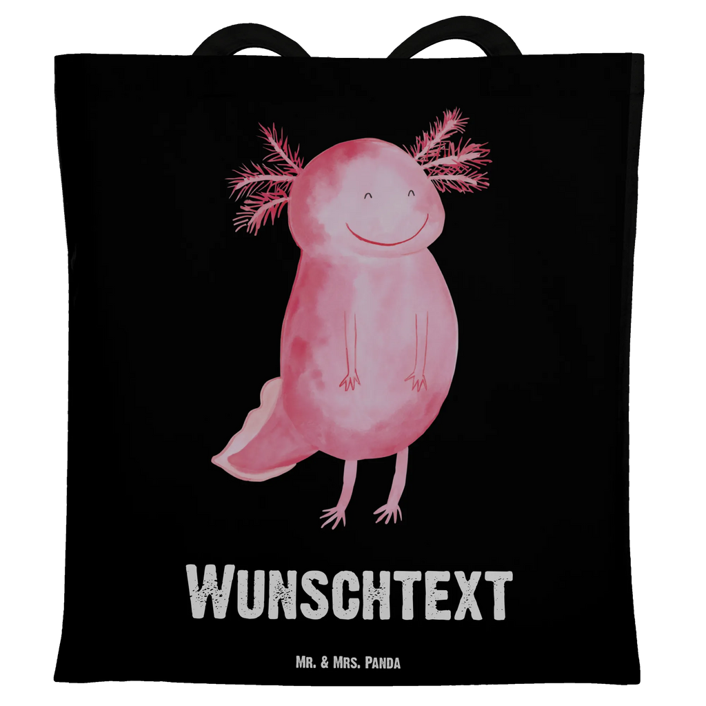 Personalisierte Tragetasche Axolotl glücklich Personalisierte Beuteltasche, Personalisierter Beutel, Personalisierte Einkaufstasche, Personalisierter Jutebeutel, Personalisierter Stoffbeutel, Tragetasche mit Namen, Einkaufstasche mit Namen, Stoffbeutel mit Namen, Personalisierte Tasche, Personalisierte Jutetasche, Personalisierte Kindergartentasche, Axolotl, Molch, Axolot, Schwanzlurch, Lurch, Lurche, Motivation, gute Laune