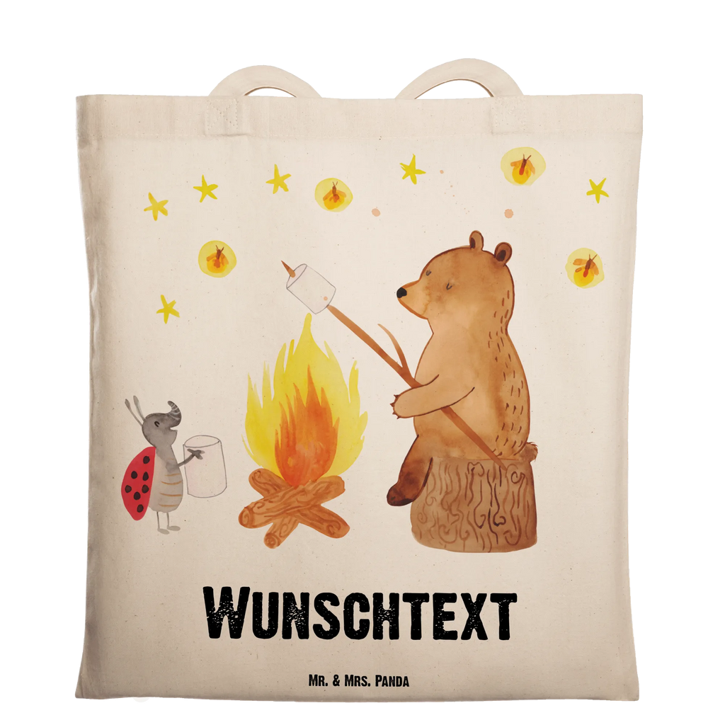 Personalisierte Tragetasche Bär & Marienkäfer Lagerfeuer Personalisierte Beuteltasche, Personalisierter Beutel, Personalisierte Einkaufstasche, Personalisierter Jutebeutel, Personalisierter Stoffbeutel, Tragetasche mit Namen, Einkaufstasche mit Namen, Stoffbeutel mit Namen, Personalisierte Tasche, Personalisierte Jutetasche, Personalisierte Kindergartentasche, Bär, Teddy, Teddybär, Lagerfeuer