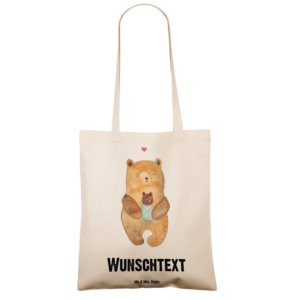 Personalisierte Tragetasche Bär mit Baby Personalisierte Beuteltasche, Personalisierter Beutel, Personalisierte Einkaufstasche, Personalisierter Jutebeutel, Personalisierter Stoffbeutel, Tragetasche mit Namen, Einkaufstasche mit Namen, Stoffbeutel mit Namen, Personalisierte Tasche, Personalisierte Jutetasche, Personalisierte Kindergartentasche, Bär, Teddy, Teddybär, Eltern, Mutter, Baby, Taufe, Geburt, Nichte, Neffe, Enkel, Enkelin, Täufling, Geburtstag, Glückwunsch