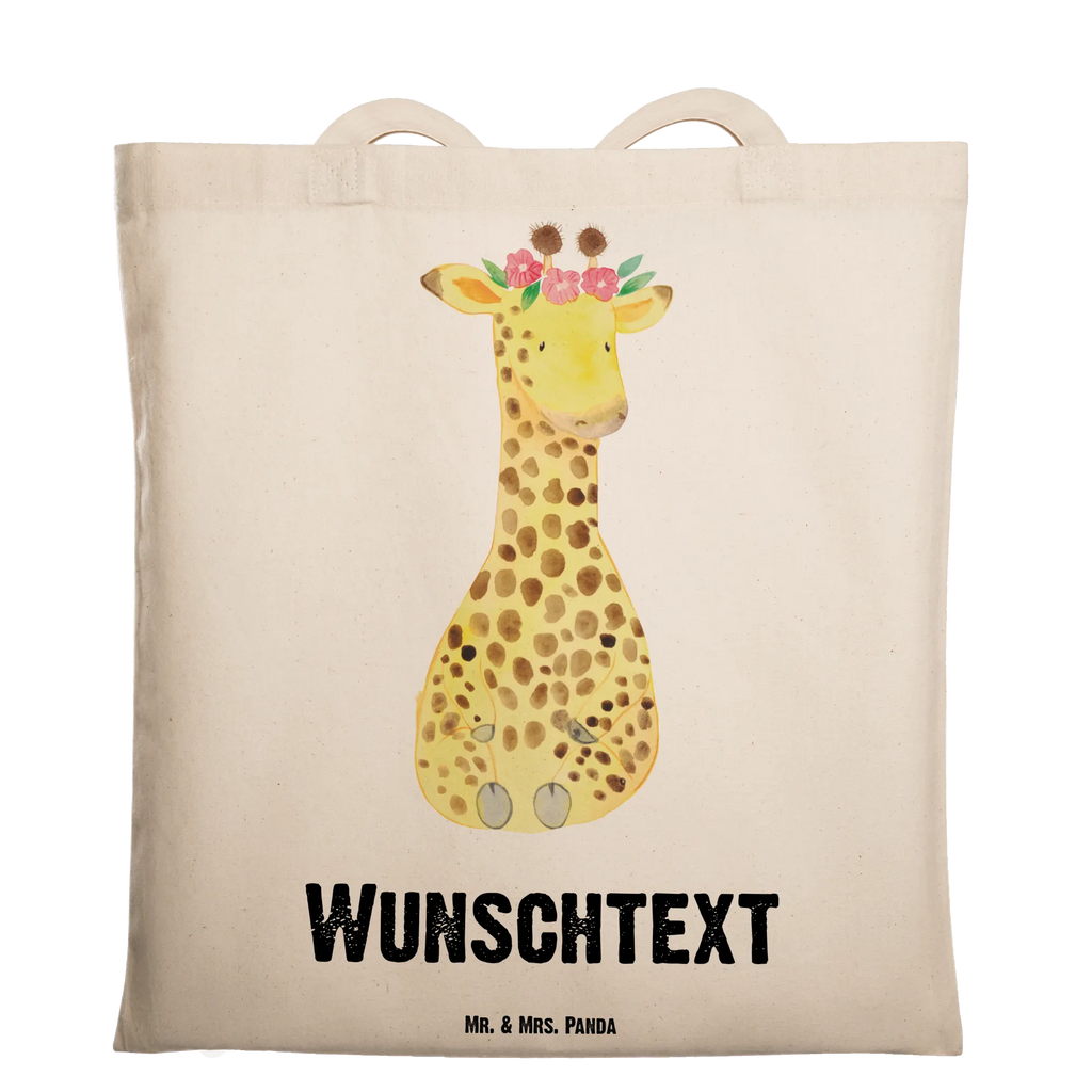 Personalisierte Tragetasche Giraffe Blumenkranz Personalisierte Beuteltasche, Personalisierter Beutel, Personalisierte Einkaufstasche, Personalisierter Jutebeutel, Personalisierter Stoffbeutel, Tragetasche mit Namen, Einkaufstasche mit Namen, Stoffbeutel mit Namen, Personalisierte Tasche, Personalisierte Jutetasche, Personalisierte Kindergartentasche, Afrika, Wildtiere, Giraffe, Blumenkranz, Abenteurer, Selbstliebe, Freundin