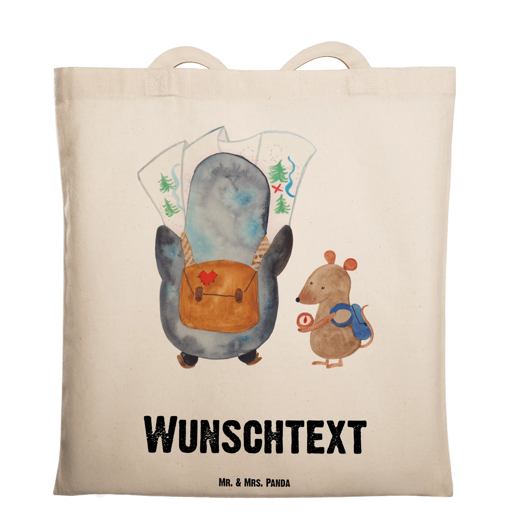 Personalisierte Tragetasche Pinguin & Maus Wanderer Personalisierte Beuteltasche, Personalisierter Beutel, Personalisierte Einkaufstasche, Personalisierter Jutebeutel, Personalisierter Stoffbeutel, Tragetasche mit Namen, Einkaufstasche mit Namen, Stoffbeutel mit Namen, Personalisierte Tasche, Personalisierte Jutetasche, Personalisierte Kindergartentasche, Pinguin, Pinguine, Abenteurer, Abenteuer, Roadtrip, Ausflug, Wanderlust, wandern