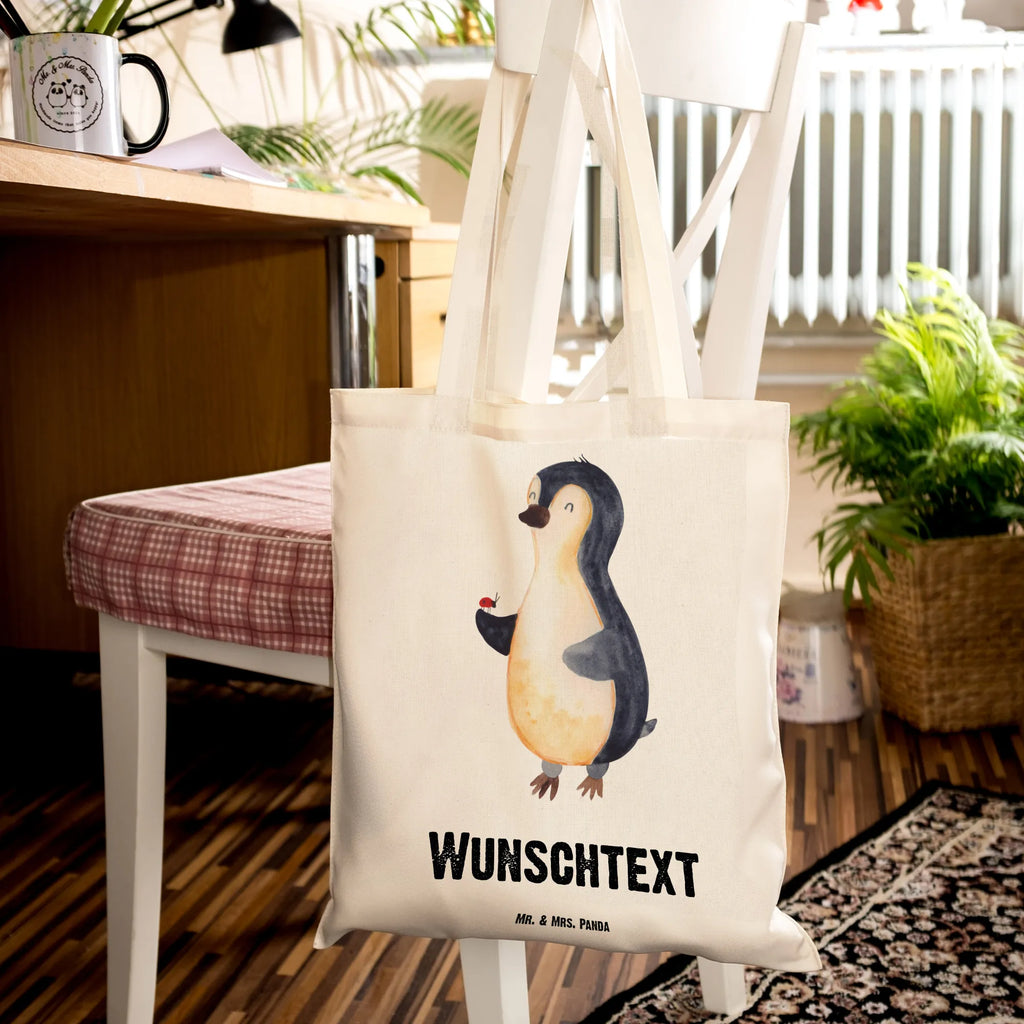 Personalisierte Tragetasche Pinguin Marienkäfer Personalisierte Beuteltasche, Personalisierter Beutel, Personalisierte Einkaufstasche, Personalisierter Jutebeutel, Personalisierter Stoffbeutel, Tragetasche mit Namen, Einkaufstasche mit Namen, Stoffbeutel mit Namen, Personalisierte Tasche, Personalisierte Jutetasche, Personalisierte Kindergartentasche, Pinguin, Pinguine, Marienkäfer, Liebe, Wunder, Glück, Freude, Lebensfreude