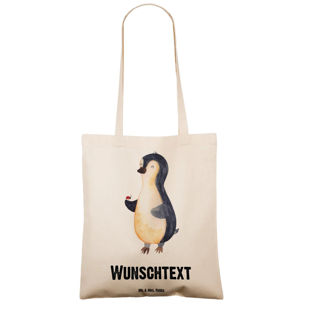 Personalisierte Tragetasche Pinguin Marienkäfer Personalisierte Beuteltasche, Personalisierter Beutel, Personalisierte Einkaufstasche, Personalisierter Jutebeutel, Personalisierter Stoffbeutel, Tragetasche mit Namen, Einkaufstasche mit Namen, Stoffbeutel mit Namen, Personalisierte Tasche, Personalisierte Jutetasche, Personalisierte Kindergartentasche, Pinguin, Pinguine, Marienkäfer, Liebe, Wunder, Glück, Freude, Lebensfreude