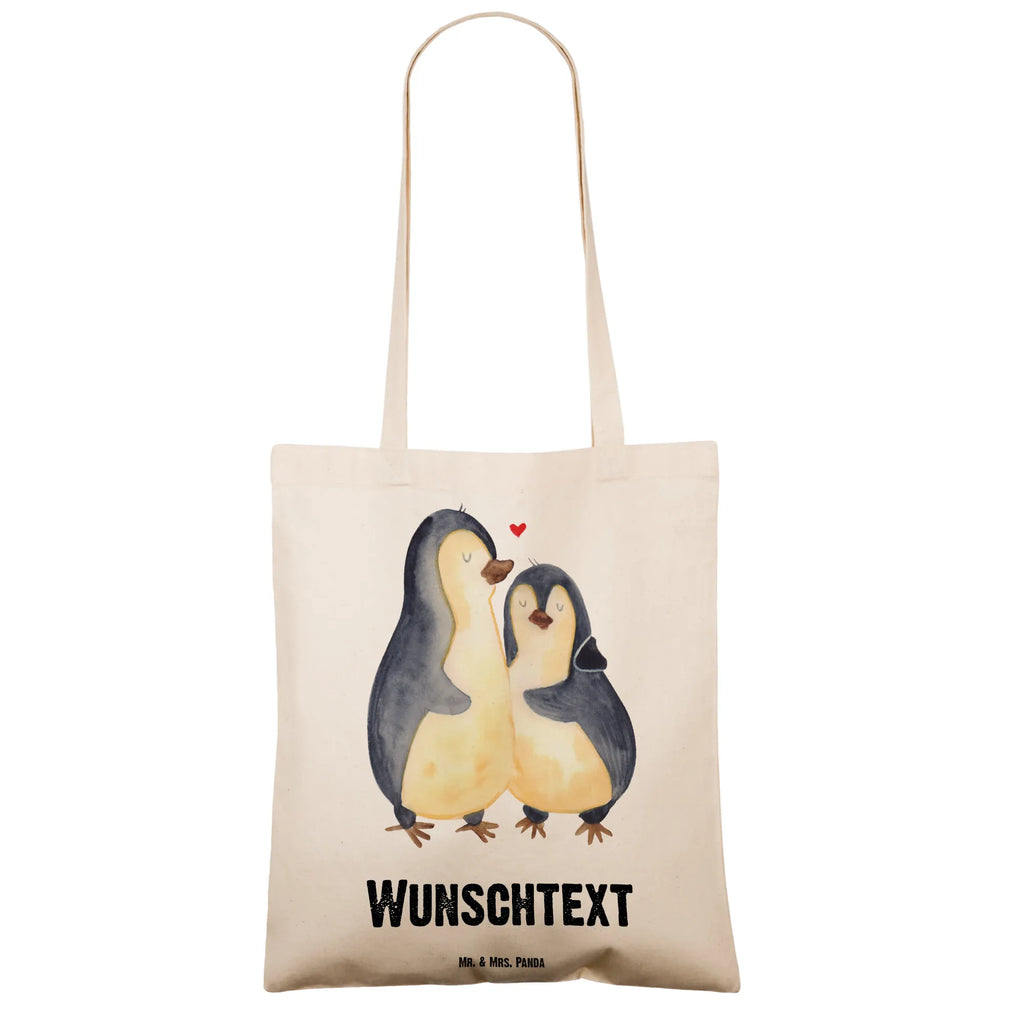 Personalisierte Tragetasche Pinguin umarmend Personalisierte Beuteltasche, Personalisierter Beutel, Personalisierte Einkaufstasche, Personalisierter Jutebeutel, Personalisierter Stoffbeutel, Tragetasche mit Namen, Einkaufstasche mit Namen, Stoffbeutel mit Namen, Personalisierte Tasche, Personalisierte Jutetasche, Personalisierte Kindergartentasche, Pinguin, Liebe, Liebespaar, Liebesbeweis, Liebesgeschenk, Verlobung, Jahrestag, Hochzeitstag, Hochzeit, Hochzeitsgeschenk