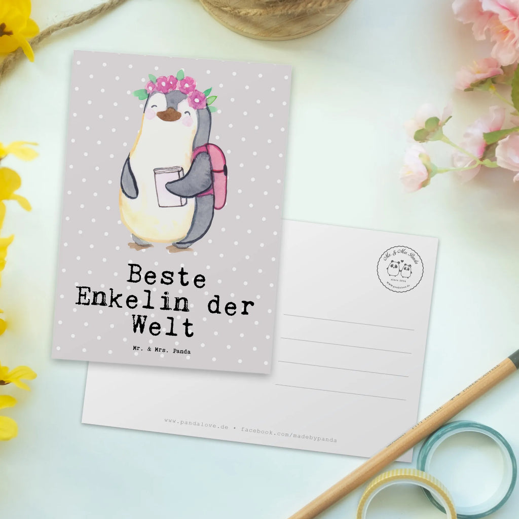 Postkarte Pinguin Beste Enkelin der Welt Postkarte, Karte, Geschenkkarte, Grußkarte, Einladung, Ansichtskarte, Geburtstagskarte, Einladungskarte, Dankeskarte, Ansichtskarten, Einladung Geburtstag, Einladungskarten Geburtstag, für, Dankeschön, Geschenk, Schenken, Geburtstag, Geburtstagsgeschenk, Geschenkidee, Danke, Bedanken, Mitbringsel, Freude machen, Geschenktipp, Enkelin, Enkelkind, Enkeltochter, Oma, Opa, Kind von Tochter, Kind von Sohn, Großtochter, Taufe