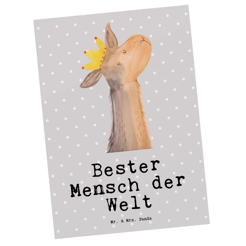 Postkarte Lama Bester Mensch der Welt Postkarte, Karte, Geschenkkarte, Grußkarte, Einladung, Ansichtskarte, Geburtstagskarte, Einladungskarte, Dankeskarte, Ansichtskarten, Einladung Geburtstag, Einladungskarten Geburtstag, für, Dankeschön, Geschenk, Schenken, Geburtstag, Geburtstagsgeschenk, Geschenkidee, Danke, Bedanken, Mitbringsel, Freude machen, Geschenktipp, Lieblingsmensch, Liebling, Lieblings Mensch, tollster Mensch, Vorbild, Partner, Ehemann, Ehefrau, Liebe, Valentinstag