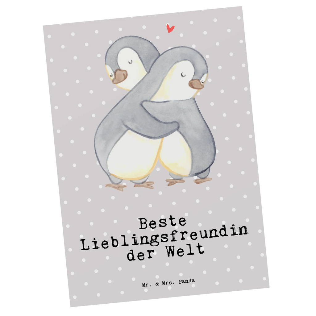 Postkarte Pinguin Beste Lieblingsfreundin der Welt Postkarte, Karte, Geschenkkarte, Grußkarte, Einladung, Ansichtskarte, Geburtstagskarte, Einladungskarte, Dankeskarte, Ansichtskarten, Einladung Geburtstag, Einladungskarten Geburtstag, für, Dankeschön, Geschenk, Schenken, Geburtstag, Geburtstagsgeschenk, Geschenkidee, Danke, Bedanken, Mitbringsel, Freude machen, Geschenktipp, Lieblingsfreundin, Freundin, Partnerin, Lieblingsmensch, Lieblings Mensch, Liebling, Partner, Bae, beste Freundin, Liebe, Herz, Love