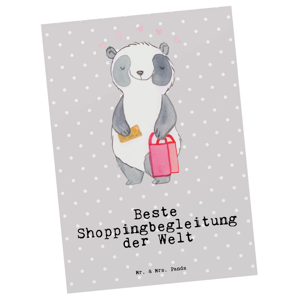 Postkarte Panda Beste Shoppingbegleitung der Welt Postkarte, Karte, Geschenkkarte, Grußkarte, Einladung, Ansichtskarte, Geburtstagskarte, Einladungskarte, Dankeskarte, Ansichtskarten, Einladung Geburtstag, Einladungskarten Geburtstag, für, Dankeschön, Geschenk, Schenken, Geburtstag, Geburtstagsgeschenk, Geschenkidee, Danke, Bedanken, Mitbringsel, Freude machen, Geschenktipp, Shoppingbegleitung, Shoppingpartner, Begleitung, Shoppen, Partner, Freundin, Freund, bff, Shopping, Einkaufen, Shopping-Queen, Queen, Bester