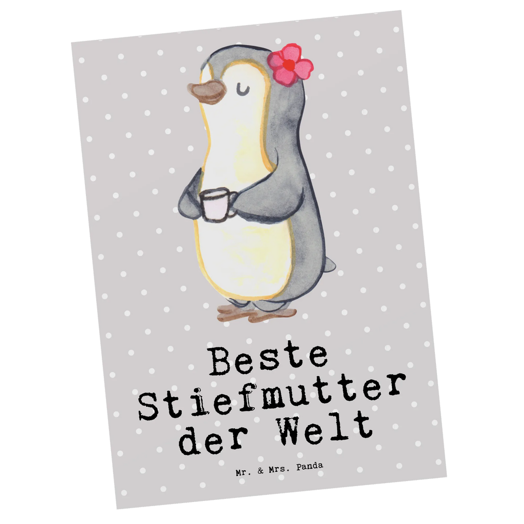 Postkarte Pinguin Beste Stiefmutter der Welt Postkarte, Karte, Geschenkkarte, Grußkarte, Einladung, Ansichtskarte, Geburtstagskarte, Einladungskarte, Dankeskarte, Ansichtskarten, Einladung Geburtstag, Einladungskarten Geburtstag, für, Dankeschön, Geschenk, Schenken, Geburtstag, Geburtstagsgeschenk, Geschenkidee, Danke, Bedanken, Mitbringsel, Freude machen, Geschenktipp, Stiefmutter, Stief Mutter, Stiefmama, Mami, Mutter, Muttertag, Mutti, Mama, Tochter, Sohn, Beste