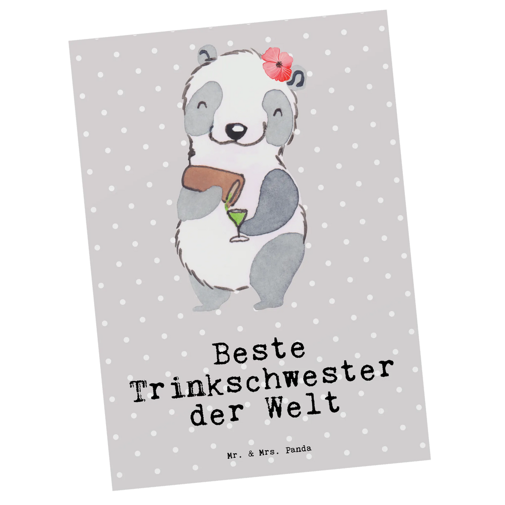 Postkarte Panda Beste Trinkschwester der Welt Postkarte, Karte, Geschenkkarte, Grußkarte, Einladung, Ansichtskarte, Geburtstagskarte, Einladungskarte, Dankeskarte, Ansichtskarten, Einladung Geburtstag, Einladungskarten Geburtstag, für, Dankeschön, Geschenk, Schenken, Geburtstag, Geburtstagsgeschenk, Geschenkidee, Danke, Bedanken, Mitbringsel, Freude machen, Geschenktipp, Trinkschwester, Saufschwester, Schwester, Sister, Freundin, Party, Bae, Trinken, Alkohol, Wochenende, Kleinigkeit, Sister from another Mister