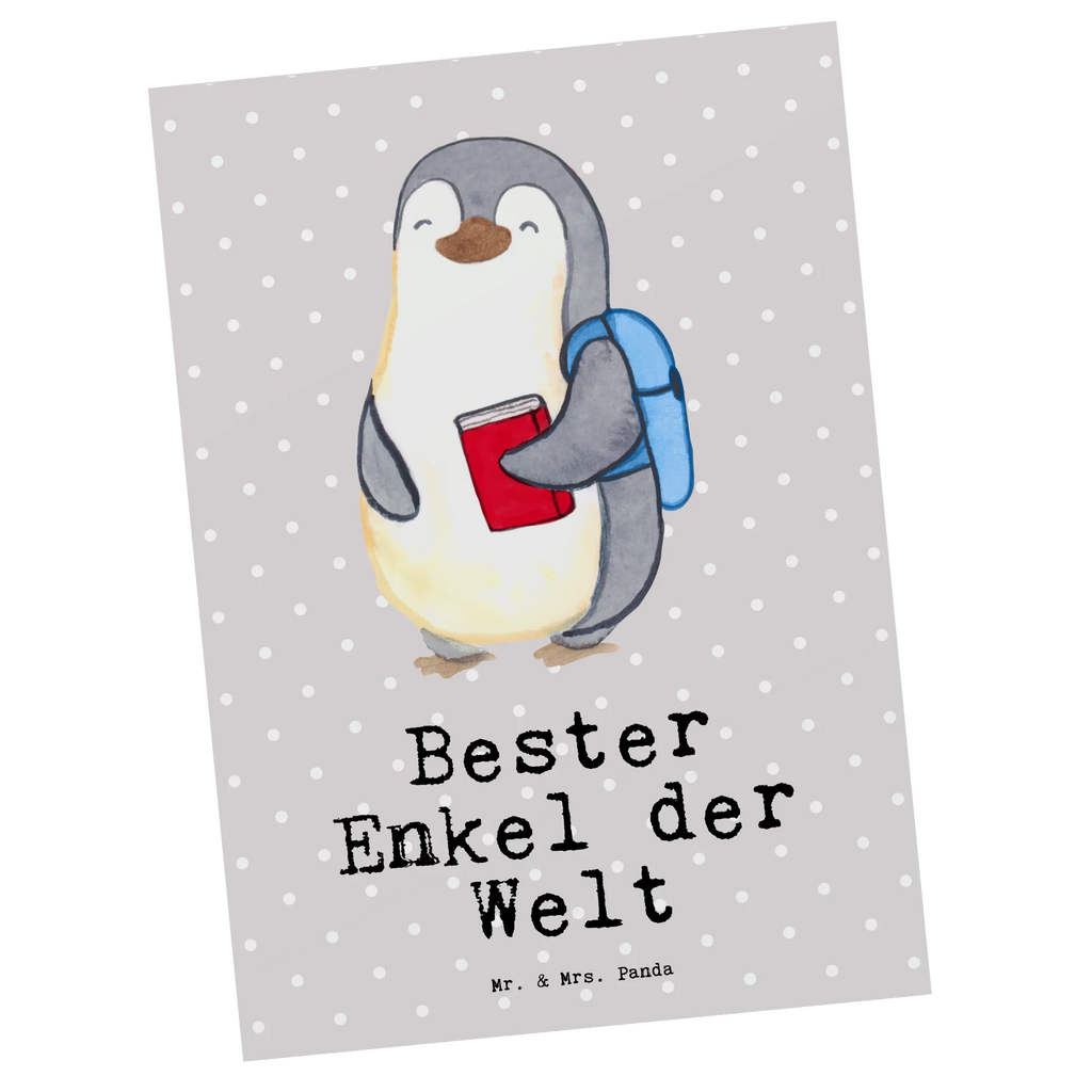 Postkarte Pinguin Bester Enkel der Welt Postkarte, Karte, Geschenkkarte, Grußkarte, Einladung, Ansichtskarte, Geburtstagskarte, Einladungskarte, Dankeskarte, Ansichtskarten, Einladung Geburtstag, Einladungskarten Geburtstag, für, Dankeschön, Geschenk, Schenken, Geburtstag, Geburtstagsgeschenk, Geschenkidee, Danke, Bedanken, Mitbringsel, Freude machen, Geschenktipp, Enkel, Enkelkind, Enkelsohn, Oma, Opa, Kind von Tochter, Kind von Sohn, Taufe, Großsohn