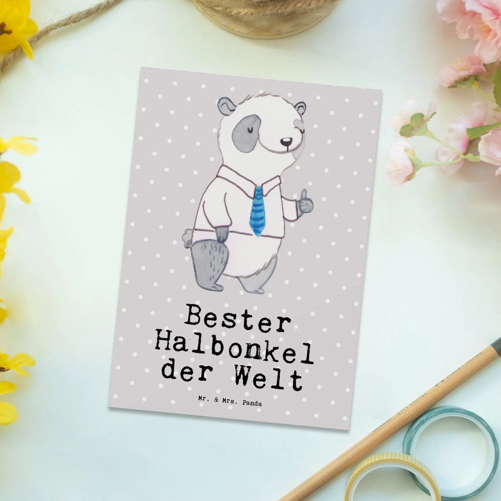 Postkarte Panda Bester Halbonkel der Welt Postkarte, Karte, Geschenkkarte, Grußkarte, Einladung, Ansichtskarte, Geburtstagskarte, Einladungskarte, Dankeskarte, Ansichtskarten, Einladung Geburtstag, Einladungskarten Geburtstag, für, Dankeschön, Geschenk, Schenken, Geburtstag, Geburtstagsgeschenk, Geschenkidee, Danke, Bedanken, Mitbringsel, Freude machen, Geschenktipp, Onkel, bester Onkel, Halbonkel, Stiefonkel, Stief, Stiefgeschwister, Familie, Kleinigkeit