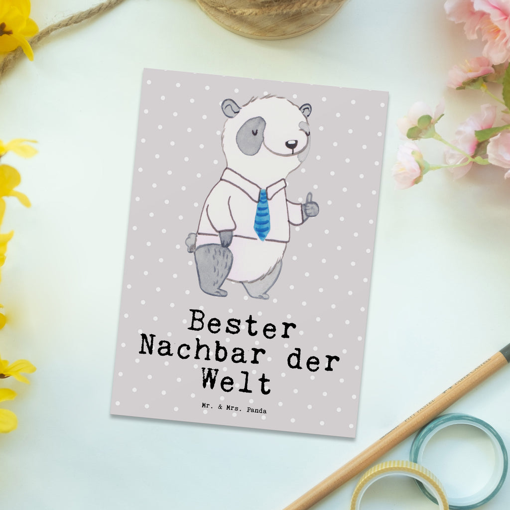 Postkarte Panda Bester Nachbar der Welt Postkarte, Karte, Geschenkkarte, Grußkarte, Einladung, Ansichtskarte, Geburtstagskarte, Einladungskarte, Dankeskarte, Ansichtskarten, Einladung Geburtstag, Einladungskarten Geburtstag, für, Dankeschön, Geschenk, Schenken, Geburtstag, Geburtstagsgeschenk, Geschenkidee, Danke, Bedanken, Mitbringsel, Freude machen, Geschenktipp, Nachbar, Nachbarn, Nachbarschaft, Freund, Angrenzer, Anwohner, Bewohner, Freundschaft