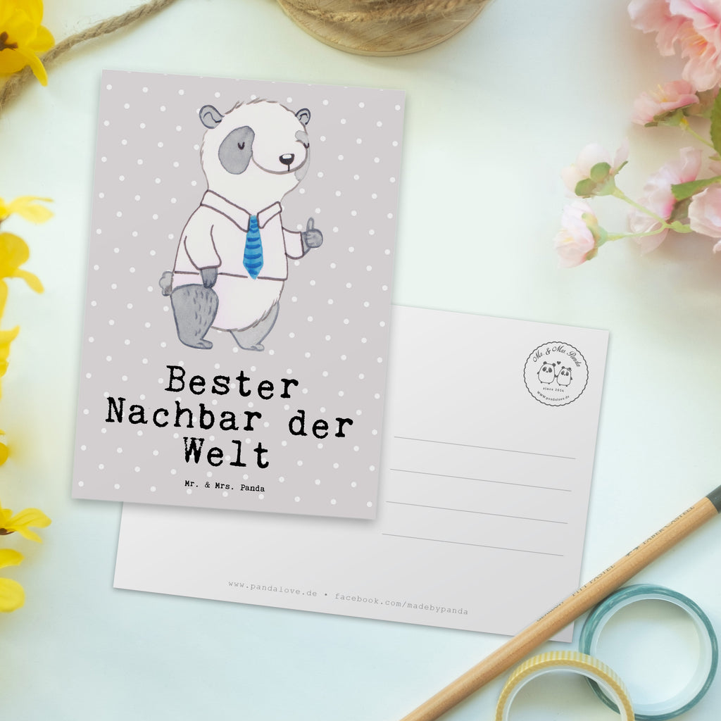 Postkarte Panda Bester Nachbar der Welt Postkarte, Karte, Geschenkkarte, Grußkarte, Einladung, Ansichtskarte, Geburtstagskarte, Einladungskarte, Dankeskarte, Ansichtskarten, Einladung Geburtstag, Einladungskarten Geburtstag, für, Dankeschön, Geschenk, Schenken, Geburtstag, Geburtstagsgeschenk, Geschenkidee, Danke, Bedanken, Mitbringsel, Freude machen, Geschenktipp, Nachbar, Nachbarn, Nachbarschaft, Freund, Angrenzer, Anwohner, Bewohner, Freundschaft