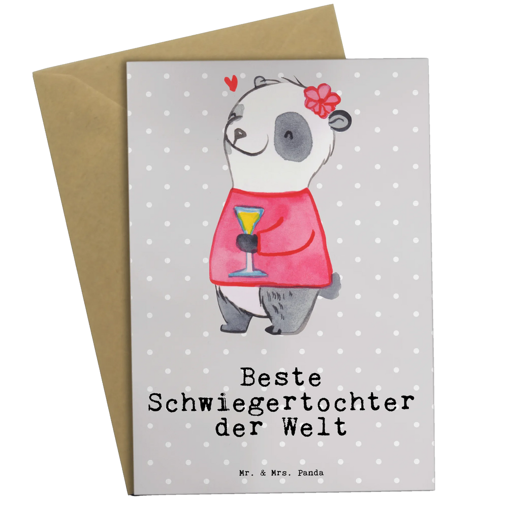 Grußkarte Panda Beste Schwiegertochter der Welt Grußkarte, Klappkarte, Einladungskarte, Glückwunschkarte, Hochzeitskarte, Geburtstagskarte, Karte, Ansichtskarten, für, Dankeschön, Geschenk, Schenken, Geburtstag, Geburtstagsgeschenk, Geschenkidee, Danke, Bedanken, Mitbringsel, Freude machen, Geschenktipp, Schwiegertochter, Tochter, Ehefrau des Sohns, Frau, angeheiratet, Hochzeit