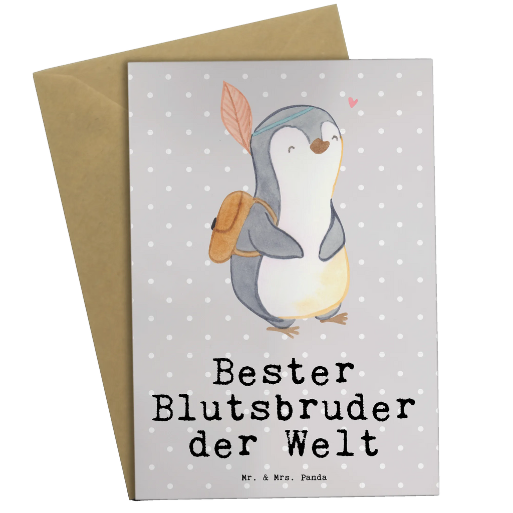 Grußkarte Pinguin Bester Blutsbruder der Welt Grußkarte, Klappkarte, Einladungskarte, Glückwunschkarte, Hochzeitskarte, Geburtstagskarte, Karte, Ansichtskarten, für, Dankeschön, Geschenk, Schenken, Geburtstag, Geburtstagsgeschenk, Geschenkidee, Danke, Bedanken, Mitbringsel, Freude machen, Geschenktipp, Blutsbruder, Blutsgeschwister, Freund, Brüder, Geschwister, Bruderherz, Brother, Familie, Kleinigkeit, Bester, Sido