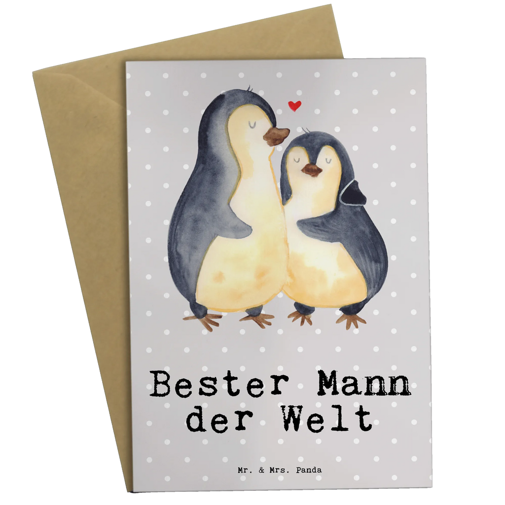 Grußkarte Pinguin Bester Mann der Welt Grußkarte, Klappkarte, Einladungskarte, Glückwunschkarte, Hochzeitskarte, Geburtstagskarte, Karte, Ansichtskarten, für, Dankeschön, Geschenk, Schenken, Geburtstag, Geburtstagsgeschenk, Geschenkidee, Danke, Bedanken, Mitbringsel, Freude machen, Geschenktipp, Ehemann, Beste, Mann, Partner, Freund, Traummann, Liebling, Ehepartner, Ehe, Gatte, Lebensgefährte, Bräutigam, Kleinigkeit