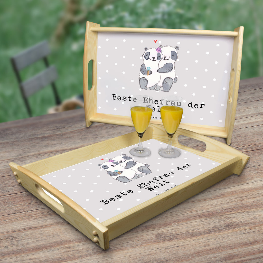 Serviertablett Panda Beste Ehefrau der Welt Serviertablett, Tablett, Holztablett, Küchentablett, Dekotablett, Frühstückstablett, für, Dankeschön, Geschenk, Schenken, Geburtstag, Geburtstagsgeschenk, Geschenkidee, Danke, Bedanken, Mitbringsel, Freude machen, Geschenktipp, Ehefrau, Beste, Frau, Partnerin, Freundin, Traumfrau, Hochzeit, Liebling, Ehepartner, Ehe, Gattin, Lebensgefährtin, Braut, Kleinigkeit