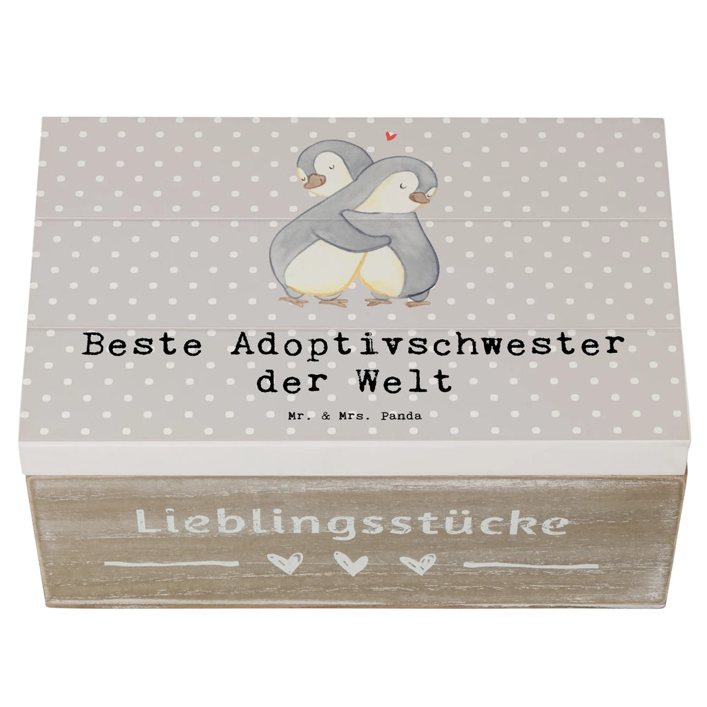 Holzkiste Pinguin Beste Adoptivschwester der Welt Holzkiste, Kiste, Schatzkiste, Truhe, Schatulle, XXL, Erinnerungsbox, Erinnerungskiste, Dekokiste, Aufbewahrungsbox, Geschenkbox, Geschenkdose, für, Dankeschön, Geschenk, Schenken, Geburtstag, Geburtstagsgeschenk, Geschenkidee, Danke, Bedanken, Mitbringsel, Freude machen, Geschenktipp, Adoptivschwester, Adoptiv, adoptiert, Schwester, Geschwister, Schwesterherz, Sister, Familie, Kleinigkeit, Beste, Tochter