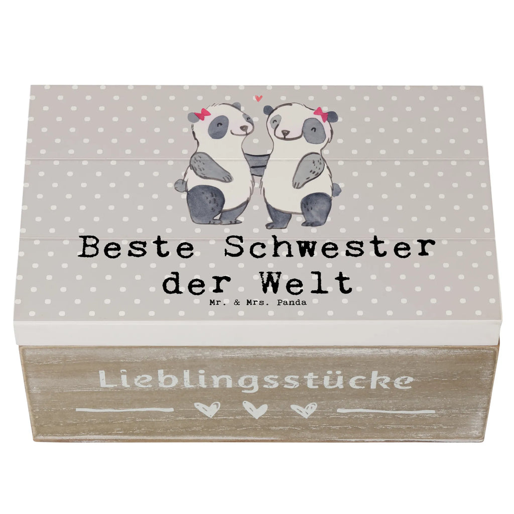 Holzkiste Panda Beste Schwester der Welt Holzkiste, Kiste, Schatzkiste, Truhe, Schatulle, XXL, Erinnerungsbox, Erinnerungskiste, Dekokiste, Aufbewahrungsbox, Geschenkbox, Geschenkdose, für, Dankeschön, Geschenk, Schenken, Geburtstag, Geburtstagsgeschenk, Geschenkidee, Danke, Bedanken, Mitbringsel, Freude machen, Geschenktipp, Schwestern, Schwester, Geschwister, Schwesterherz, Sister, Familie, Kleinigkeit, Beste, Tochter, Liebe, Kinder