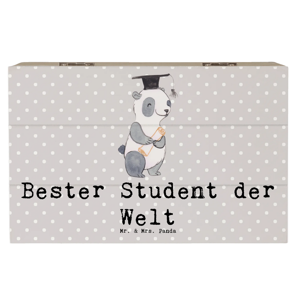 Holzkiste Panda Bester Student der Welt Holzkiste, Kiste, Schatzkiste, Truhe, Schatulle, XXL, Erinnerungsbox, Erinnerungskiste, Dekokiste, Aufbewahrungsbox, Geschenkbox, Geschenkdose, für, Dankeschön, Geschenk, Schenken, Geburtstag, Geburtstagsgeschenk, Geschenkidee, Danke, Bedanken, Mitbringsel, Freude machen, Geschenktipp, Student, Studium, Sohn, Spaß, Musterschüler, lustig, Studienabschluss, witzig, Universität, Abschluss, Alumni, Uni, Studenten, Hochschule