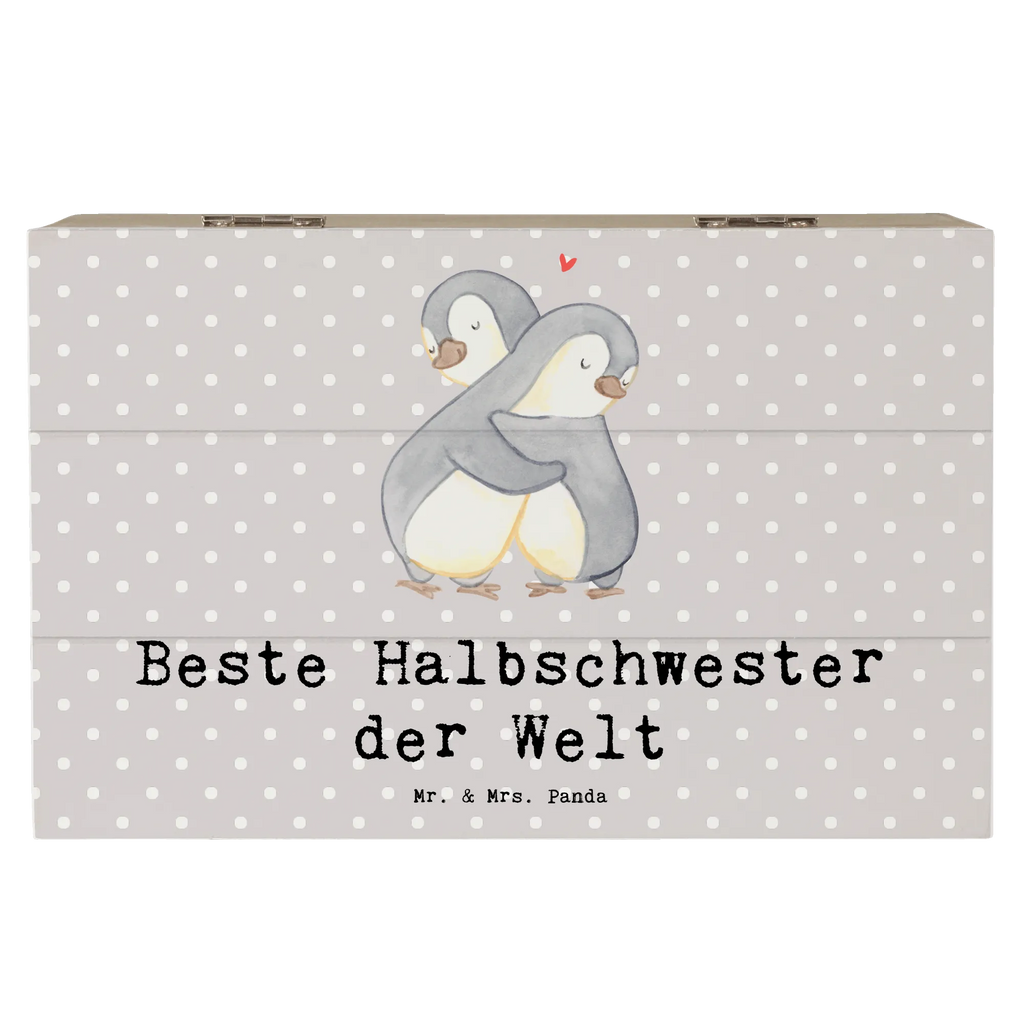 Holzkiste Pinguin Beste Halbschwester der Welt Holzkiste, Kiste, Schatzkiste, Truhe, Schatulle, XXL, Erinnerungsbox, Erinnerungskiste, Dekokiste, Aufbewahrungsbox, Geschenkbox, Geschenkdose, für, Dankeschön, Geschenk, Schenken, Geburtstag, Geburtstagsgeschenk, Geschenkidee, Danke, Bedanken, Mitbringsel, Freude machen, Geschenktipp, Halbschwester, Stiefschwester, Stiefgeschwister, Schwestern, Schwester, Geschwister, Schwesterherz, Sister, Familie, Kleinigkeit, Beste, Tochter, Liebe, Kinder