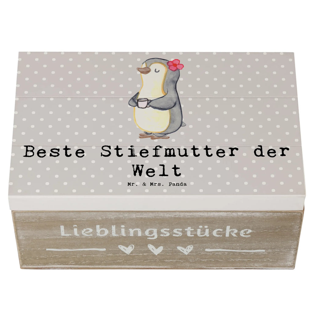 Holzkiste Pinguin Beste Stiefmutter der Welt Holzkiste, Kiste, Schatzkiste, Truhe, Schatulle, XXL, Erinnerungsbox, Erinnerungskiste, Dekokiste, Aufbewahrungsbox, Geschenkbox, Geschenkdose, für, Dankeschön, Geschenk, Schenken, Geburtstag, Geburtstagsgeschenk, Geschenkidee, Danke, Bedanken, Mitbringsel, Freude machen, Geschenktipp, Stiefmutter, Stief Mutter, Stiefmama, Mami, Mutter, Muttertag, Mutti, Mama, Tochter, Sohn, Beste