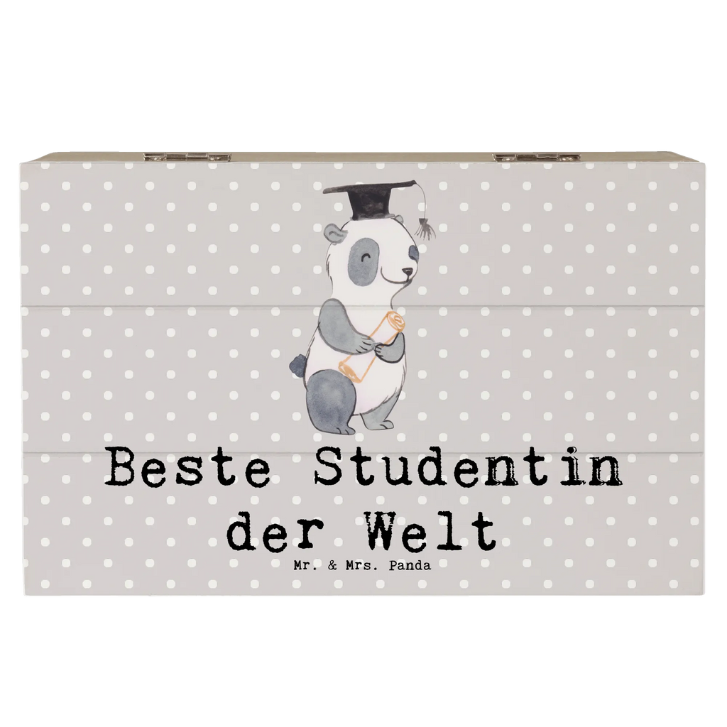 Holzkiste Panda Beste Studentin der Welt Holzkiste, Kiste, Schatzkiste, Truhe, Schatulle, XXL, Erinnerungsbox, Erinnerungskiste, Dekokiste, Aufbewahrungsbox, Geschenkbox, Geschenkdose, für, Dankeschön, Geschenk, Schenken, Geburtstag, Geburtstagsgeschenk, Geschenkidee, Danke, Bedanken, Mitbringsel, Freude machen, Geschenktipp, Studentin, Studium, Tochter, Spaß, Musterschülerin, lustig, Studienabschluss, witzig, Universität, Abschluss, Alumni, Uni, Studenten, Hochschule