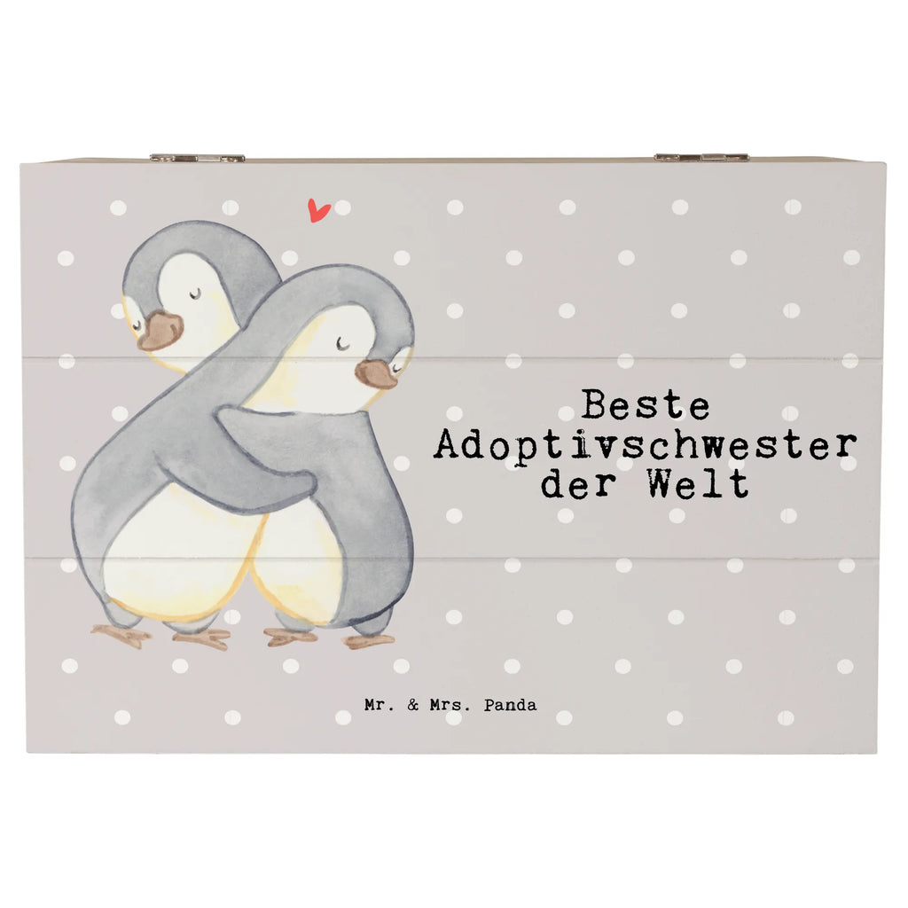 Holzkiste Pinguin Beste Adoptivschwester der Welt Holzkiste, Kiste, Schatzkiste, Truhe, Schatulle, XXL, Erinnerungsbox, Erinnerungskiste, Dekokiste, Aufbewahrungsbox, Geschenkbox, Geschenkdose, für, Dankeschön, Geschenk, Schenken, Geburtstag, Geburtstagsgeschenk, Geschenkidee, Danke, Bedanken, Mitbringsel, Freude machen, Geschenktipp, Adoptivschwester, Adoptiv, adoptiert, Schwester, Geschwister, Schwesterherz, Sister, Familie, Kleinigkeit, Beste, Tochter