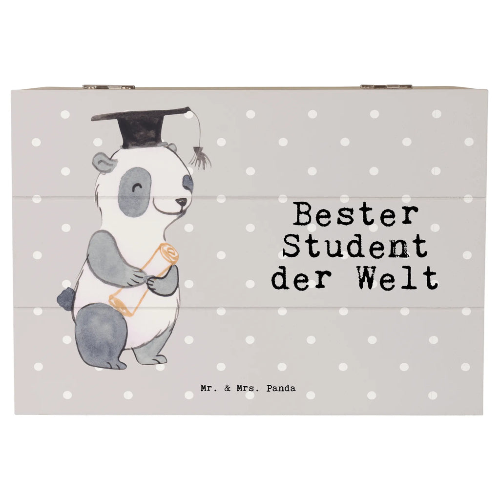 Holzkiste Panda Bester Student der Welt Holzkiste, Kiste, Schatzkiste, Truhe, Schatulle, XXL, Erinnerungsbox, Erinnerungskiste, Dekokiste, Aufbewahrungsbox, Geschenkbox, Geschenkdose, für, Dankeschön, Geschenk, Schenken, Geburtstag, Geburtstagsgeschenk, Geschenkidee, Danke, Bedanken, Mitbringsel, Freude machen, Geschenktipp, Student, Studium, Sohn, Spaß, Musterschüler, lustig, Studienabschluss, witzig, Universität, Abschluss, Alumni, Uni, Studenten, Hochschule