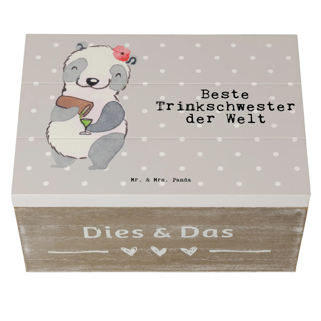 Holzkiste Panda Beste Trinkschwester der Welt Holzkiste, Kiste, Schatzkiste, Truhe, Schatulle, XXL, Erinnerungsbox, Erinnerungskiste, Dekokiste, Aufbewahrungsbox, Geschenkbox, Geschenkdose, für, Dankeschön, Geschenk, Schenken, Geburtstag, Geburtstagsgeschenk, Geschenkidee, Danke, Bedanken, Mitbringsel, Freude machen, Geschenktipp, Trinkschwester, Saufschwester, Schwester, Sister, Freundin, Party, Bae, Trinken, Alkohol, Wochenende, Kleinigkeit, Sister from another Mister