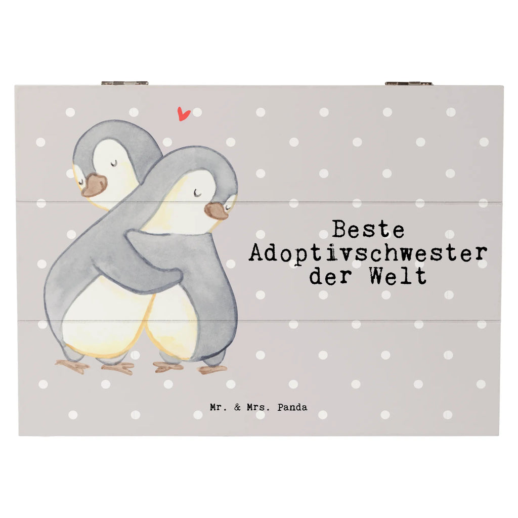 Holzkiste Pinguin Beste Adoptivschwester der Welt Holzkiste, Kiste, Schatzkiste, Truhe, Schatulle, XXL, Erinnerungsbox, Erinnerungskiste, Dekokiste, Aufbewahrungsbox, Geschenkbox, Geschenkdose, für, Dankeschön, Geschenk, Schenken, Geburtstag, Geburtstagsgeschenk, Geschenkidee, Danke, Bedanken, Mitbringsel, Freude machen, Geschenktipp, Adoptivschwester, Adoptiv, adoptiert, Schwester, Geschwister, Schwesterherz, Sister, Familie, Kleinigkeit, Beste, Tochter