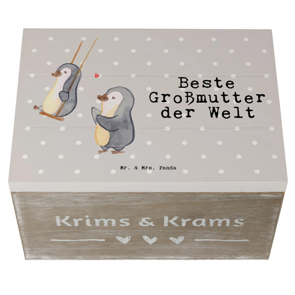 Holzkiste Pinguin Beste Großmutter der Welt Holzkiste, Kiste, Schatzkiste, Truhe, Schatulle, XXL, Erinnerungsbox, Erinnerungskiste, Dekokiste, Aufbewahrungsbox, Geschenkbox, Geschenkdose, für, Dankeschön, Geschenk, Schenken, Geburtstag, Geburtstagsgeschenk, Geschenkidee, Danke, Bedanken, Mitbringsel, Freude machen, Geschenktipp, Großmutter, Omi, Oma, Oma geworden, Grosseltern