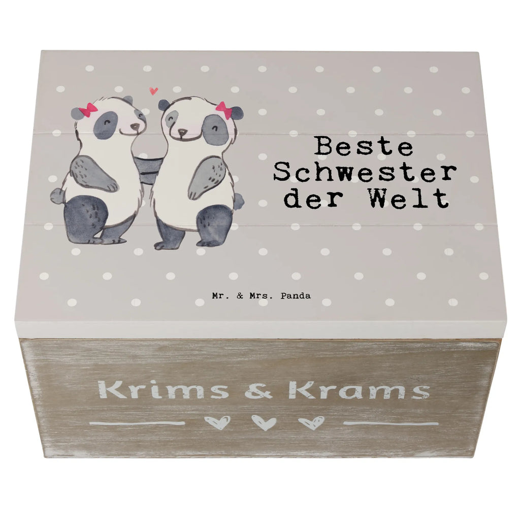 Holzkiste Panda Beste Schwester der Welt Holzkiste, Kiste, Schatzkiste, Truhe, Schatulle, XXL, Erinnerungsbox, Erinnerungskiste, Dekokiste, Aufbewahrungsbox, Geschenkbox, Geschenkdose, für, Dankeschön, Geschenk, Schenken, Geburtstag, Geburtstagsgeschenk, Geschenkidee, Danke, Bedanken, Mitbringsel, Freude machen, Geschenktipp, Schwestern, Schwester, Geschwister, Schwesterherz, Sister, Familie, Kleinigkeit, Beste, Tochter, Liebe, Kinder