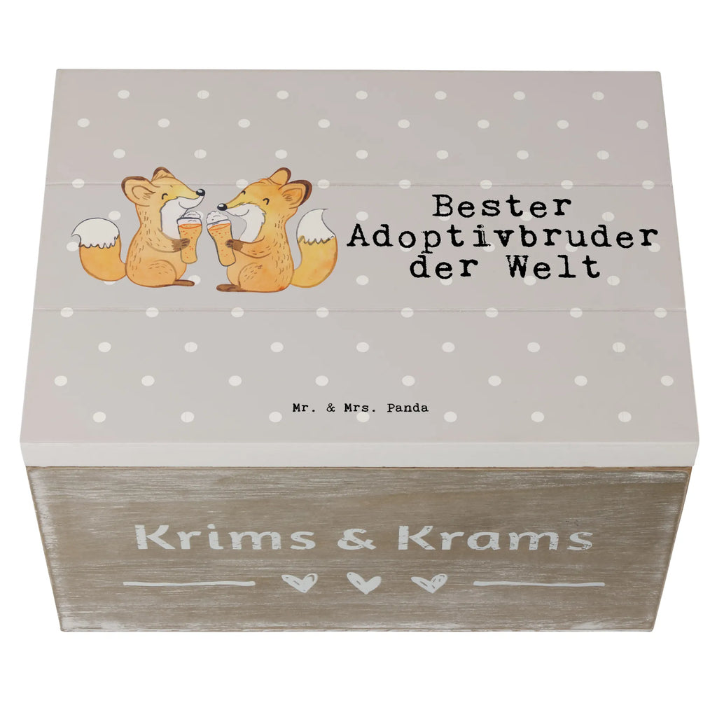 Holzkiste Fuchs Bester Adoptivbruder der Welt Holzkiste, Kiste, Schatzkiste, Truhe, Schatulle, XXL, Erinnerungsbox, Erinnerungskiste, Dekokiste, Aufbewahrungsbox, Geschenkbox, Geschenkdose, für, Dankeschön, Geschenk, Schenken, Geburtstag, Geburtstagsgeschenk, Geschenkidee, Danke, Bedanken, Mitbringsel, Freude machen, Geschenktipp, Adoptivbruder, adoptiert, Bruder, Brudi, Geschwister, Bruderherz, Schwester, Familie, Kleinigkeit, Brother, Bester, Sohn