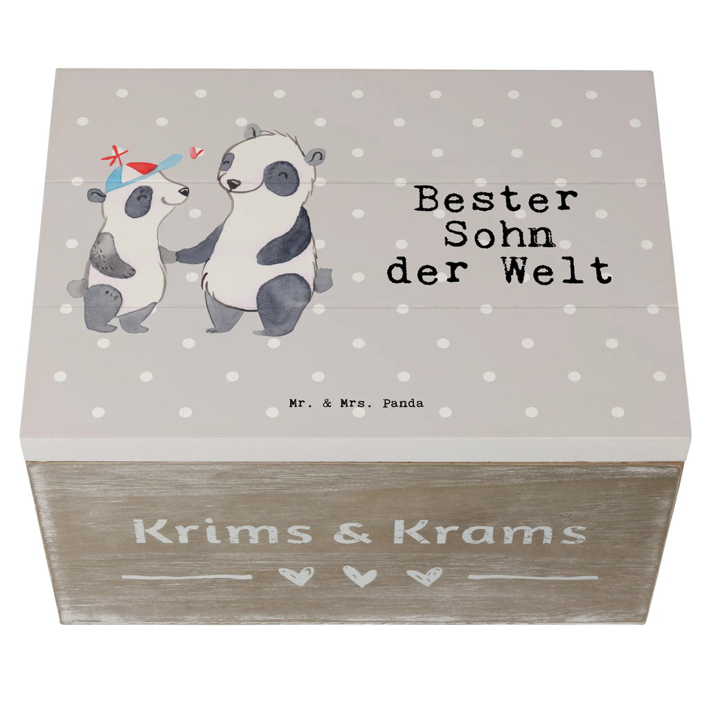 Holzkiste Panda Bester Sohn der Welt Holzkiste, Kiste, Schatzkiste, Truhe, Schatulle, XXL, Erinnerungsbox, Erinnerungskiste, Dekokiste, Aufbewahrungsbox, Geschenkbox, Geschenkdose, für, Dankeschön, Geschenk, Schenken, Geburtstag, Geburtstagsgeschenk, Geschenkidee, Danke, Bedanken, Mitbringsel, Freude machen, Geschenktipp, Sohn, Sohnemann, Söhnchen, Bube, Bub, Nachwuchs, Nachkomme, Kind, Familie, Vater, Belohnung