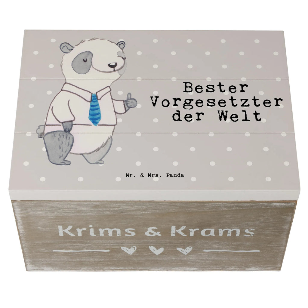 Holzkiste Panda Bester Vorgesetzter der Welt Holzkiste, Kiste, Schatzkiste, Truhe, Schatulle, XXL, Erinnerungsbox, Erinnerungskiste, Dekokiste, Aufbewahrungsbox, Geschenkbox, Geschenkdose, für, Dankeschön, Geschenk, Schenken, Geburtstag, Geburtstagsgeschenk, Geschenkidee, Danke, Bedanken, Mitbringsel, Freude machen, Geschenktipp, Chef, Boss, Abschiedsgeschenk, Abteilungsleiter, Kollege, Vorgesetzter, Vorgesetzte, Arbeit, Leiter, Arbeitgeber, Führungskraft