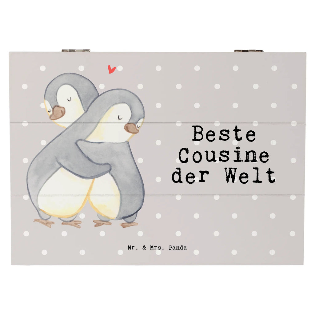 Holzkiste Pinguin Beste Cousine der Welt Holzkiste, Kiste, Schatzkiste, Truhe, Schatulle, XXL, Erinnerungsbox, Erinnerungskiste, Dekokiste, Aufbewahrungsbox, Geschenkbox, Geschenkdose, für, Dankeschön, Geschenk, Schenken, Geburtstag, Geburtstagsgeschenk, Geschenkidee, Danke, Bedanken, Mitbringsel, Freude machen, Geschenktipp, Cousine, Kusine, Kousine, Cousinchen, Tochter von Onkel, Tochter von Tante, Familie, Verwandtschaft, Cousin