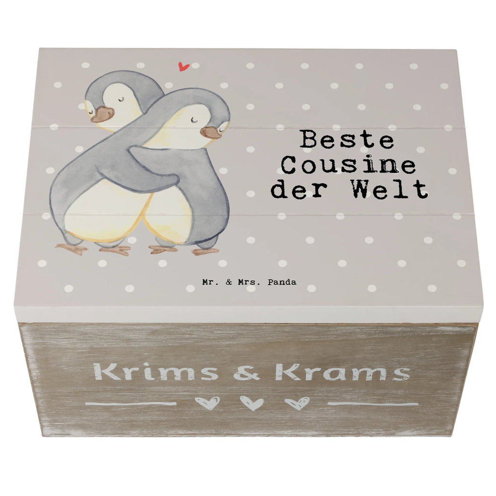 Holzkiste Pinguin Beste Cousine der Welt Holzkiste, Kiste, Schatzkiste, Truhe, Schatulle, XXL, Erinnerungsbox, Erinnerungskiste, Dekokiste, Aufbewahrungsbox, Geschenkbox, Geschenkdose, für, Dankeschön, Geschenk, Schenken, Geburtstag, Geburtstagsgeschenk, Geschenkidee, Danke, Bedanken, Mitbringsel, Freude machen, Geschenktipp, Cousine, Kusine, Kousine, Cousinchen, Tochter von Onkel, Tochter von Tante, Familie, Verwandtschaft, Cousin