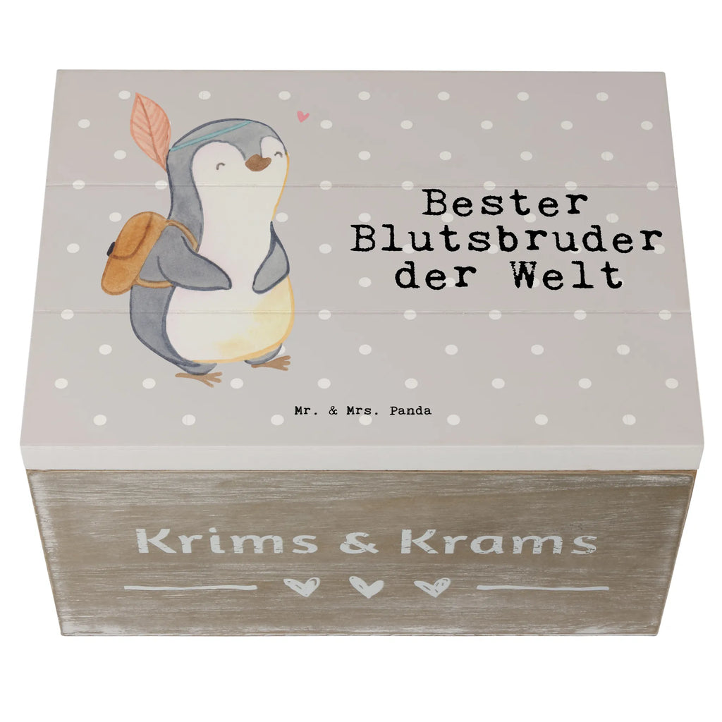 Holzkiste Pinguin Bester Blutsbruder der Welt Holzkiste, Kiste, Schatzkiste, Truhe, Schatulle, XXL, Erinnerungsbox, Erinnerungskiste, Dekokiste, Aufbewahrungsbox, Geschenkbox, Geschenkdose, für, Dankeschön, Geschenk, Schenken, Geburtstag, Geburtstagsgeschenk, Geschenkidee, Danke, Bedanken, Mitbringsel, Freude machen, Geschenktipp, Blutsbruder, Blutsgeschwister, Freund, Brüder, Geschwister, Bruderherz, Brother, Familie, Kleinigkeit, Bester, Sido