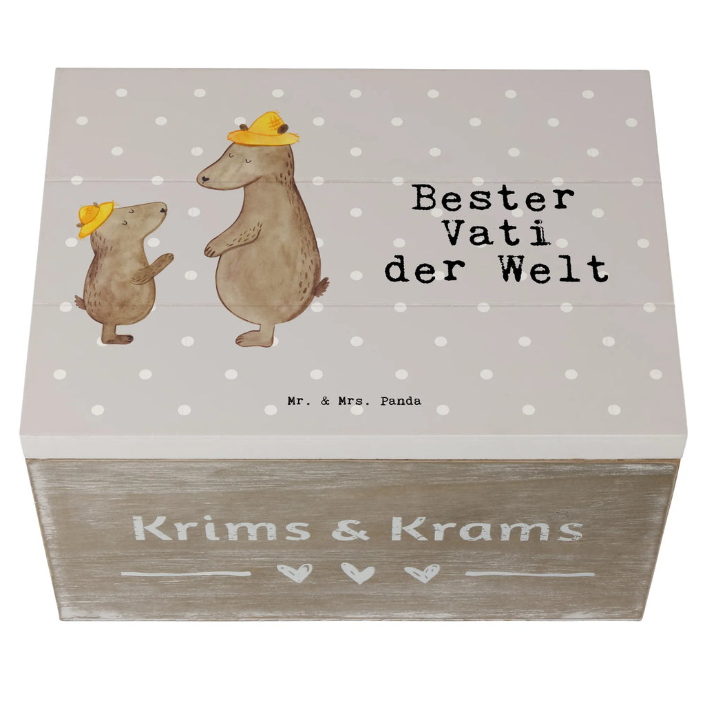 Holzkiste Bär Bester Vati der Welt Holzkiste, Kiste, Schatzkiste, Truhe, Schatulle, XXL, Erinnerungsbox, Erinnerungskiste, Dekokiste, Aufbewahrungsbox, Geschenkbox, Geschenkdose, für, Dankeschön, Geschenk, Schenken, Geburtstag, Geburtstagsgeschenk, Geschenkidee, Danke, Bedanken, Mitbringsel, Freude machen, Geschenktipp, Vater, Papa, Dad, Daddy, Paps, Papi, Vati, Eltern, Geschenk Vater, Mann, Familie, Bester, Kleinigkeit