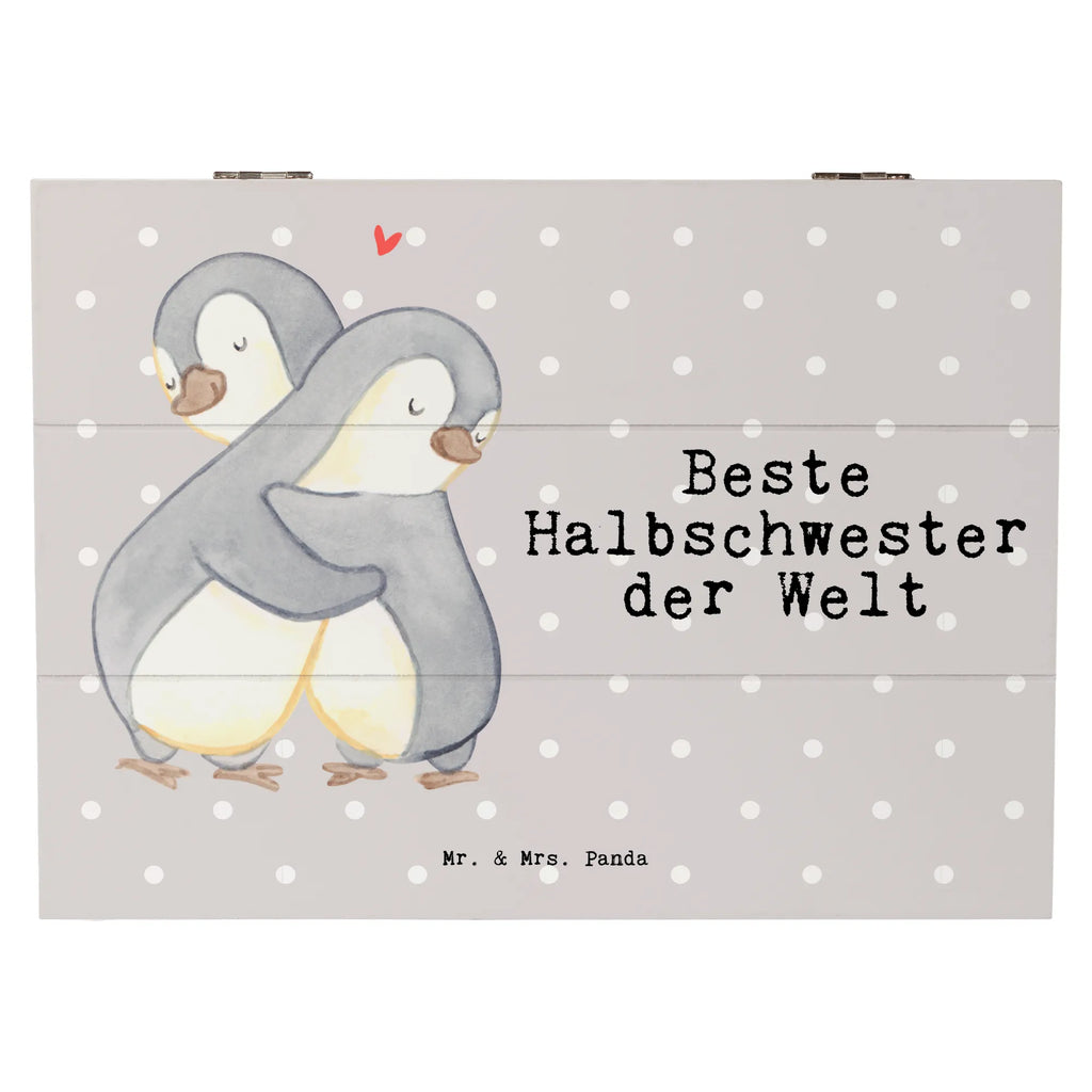 Holzkiste Pinguin Beste Halbschwester der Welt Holzkiste, Kiste, Schatzkiste, Truhe, Schatulle, XXL, Erinnerungsbox, Erinnerungskiste, Dekokiste, Aufbewahrungsbox, Geschenkbox, Geschenkdose, für, Dankeschön, Geschenk, Schenken, Geburtstag, Geburtstagsgeschenk, Geschenkidee, Danke, Bedanken, Mitbringsel, Freude machen, Geschenktipp, Halbschwester, Stiefschwester, Stiefgeschwister, Schwestern, Schwester, Geschwister, Schwesterherz, Sister, Familie, Kleinigkeit, Beste, Tochter, Liebe, Kinder