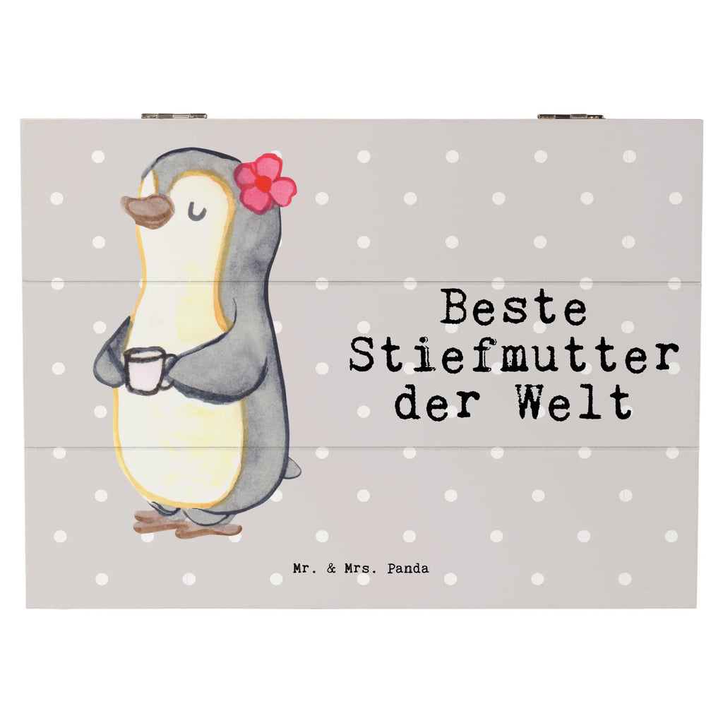 Holzkiste Pinguin Beste Stiefmutter der Welt Holzkiste, Kiste, Schatzkiste, Truhe, Schatulle, XXL, Erinnerungsbox, Erinnerungskiste, Dekokiste, Aufbewahrungsbox, Geschenkbox, Geschenkdose, für, Dankeschön, Geschenk, Schenken, Geburtstag, Geburtstagsgeschenk, Geschenkidee, Danke, Bedanken, Mitbringsel, Freude machen, Geschenktipp, Stiefmutter, Stief Mutter, Stiefmama, Mami, Mutter, Muttertag, Mutti, Mama, Tochter, Sohn, Beste