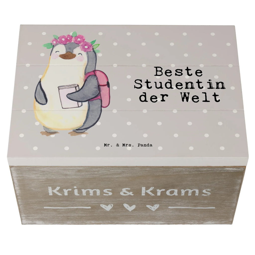 Holzkiste Pinguin Beste Studentin der Welt Holzkiste, Kiste, Schatzkiste, Truhe, Schatulle, XXL, Erinnerungsbox, Erinnerungskiste, Dekokiste, Aufbewahrungsbox, Geschenkbox, Geschenkdose, für, Dankeschön, Geschenk, Schenken, Geburtstag, Geburtstagsgeschenk, Geschenkidee, Danke, Bedanken, Mitbringsel, Freude machen, Geschenktipp, Studentin, Studium, Tochter, Spaß, Musterschülerin, lustig, Studienabschluss, witzig, Universität, Abschluss, Alumni, Uni, Studenten, Hochschule