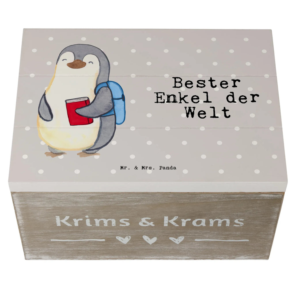 Holzkiste Pinguin Bester Enkel der Welt Holzkiste, Kiste, Schatzkiste, Truhe, Schatulle, XXL, Erinnerungsbox, Erinnerungskiste, Dekokiste, Aufbewahrungsbox, Geschenkbox, Geschenkdose, für, Dankeschön, Geschenk, Schenken, Geburtstag, Geburtstagsgeschenk, Geschenkidee, Danke, Bedanken, Mitbringsel, Freude machen, Geschenktipp, Enkel, Enkelkind, Enkelsohn, Oma, Opa, Kind von Tochter, Kind von Sohn, Taufe, Großsohn