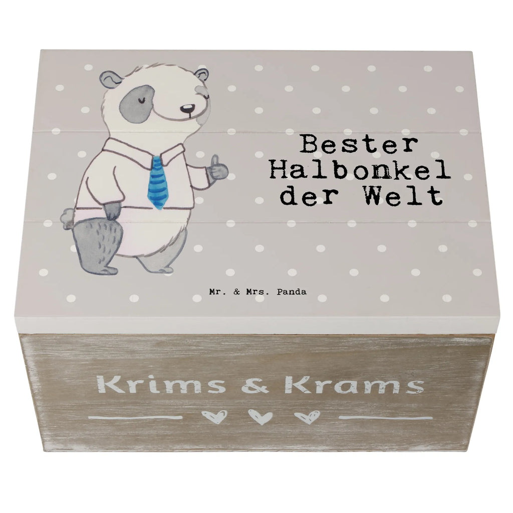 Holzkiste Panda Bester Halbonkel der Welt Holzkiste, Kiste, Schatzkiste, Truhe, Schatulle, XXL, Erinnerungsbox, Erinnerungskiste, Dekokiste, Aufbewahrungsbox, Geschenkbox, Geschenkdose, für, Dankeschön, Geschenk, Schenken, Geburtstag, Geburtstagsgeschenk, Geschenkidee, Danke, Bedanken, Mitbringsel, Freude machen, Geschenktipp, Onkel, bester Onkel, Halbonkel, Stiefonkel, Stief, Stiefgeschwister, Familie, Kleinigkeit