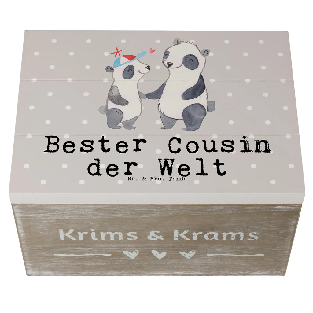 Holzkiste Panda Bester Cousin der Welt Holzkiste, Kiste, Schatzkiste, Truhe, Schatulle, XXL, Erinnerungsbox, Erinnerungskiste, Dekokiste, Aufbewahrungsbox, Geschenkbox, Geschenkdose, für, Dankeschön, Geschenk, Schenken, Geburtstag, Geburtstagsgeschenk, Geschenkidee, Danke, Bedanken, Mitbringsel, Freude machen, Geschenktipp, Cousin, Kousin, Vetter, Sohn von Onkel, Sohn von Tante, Familie, Verwandtschaft, Cousine