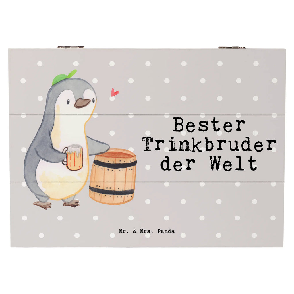 Holzkiste Pinguin Bester Trinkbruder der Welt Holzkiste, Kiste, Schatzkiste, Truhe, Schatulle, XXL, Erinnerungsbox, Erinnerungskiste, Dekokiste, Aufbewahrungsbox, Geschenkbox, Geschenkdose, für, Dankeschön, Geschenk, Schenken, Geburtstag, Geburtstagsgeschenk, Geschenkidee, Danke, Bedanken, Mitbringsel, Freude machen, Geschenktipp, Trinkbruder, Trinkkumpel, Kumpel, Saufkumpane, Kumpane, Trinken, Party, Kleinigkeit